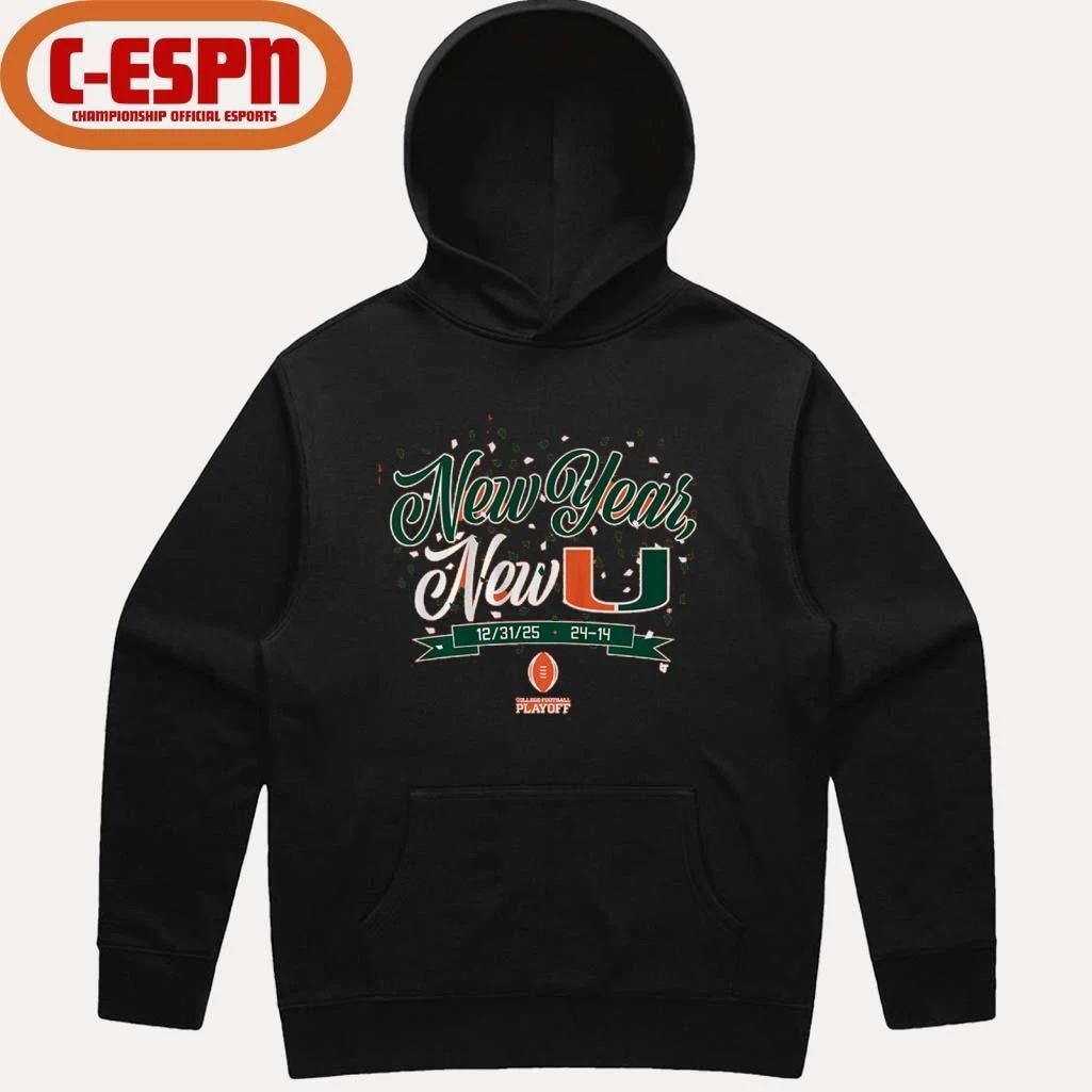 Miami Football CFP New Year, New U Score Shirt