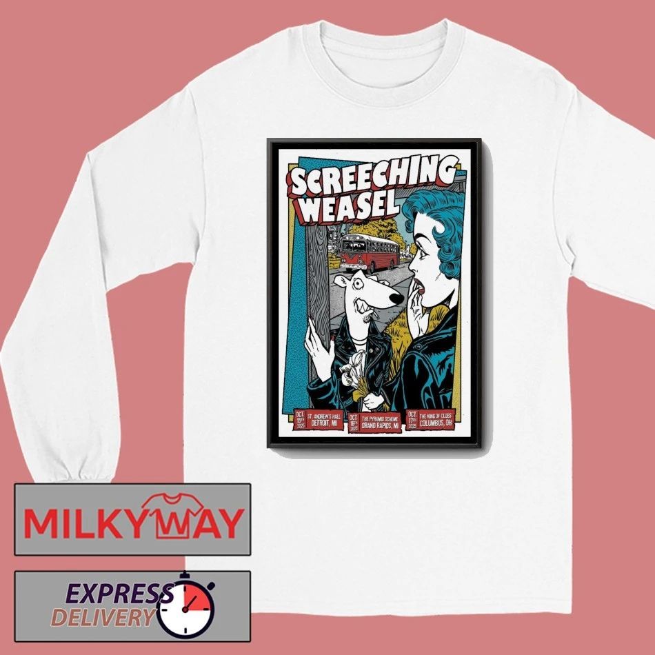 Screeching Weasel Oct 15 2025 Detroit MI Poster shirt