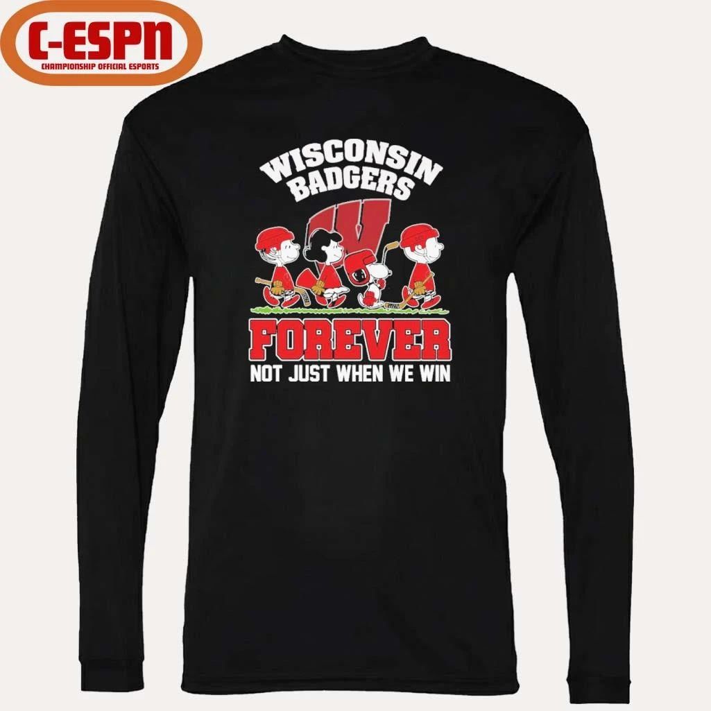 The Peanuts Characters Forever X Wisconsin Badgers Shirt