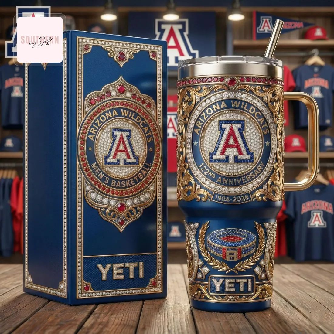 Arizona Wildcats 122nd Anniversary Luxury Diamond YETI Tumbler