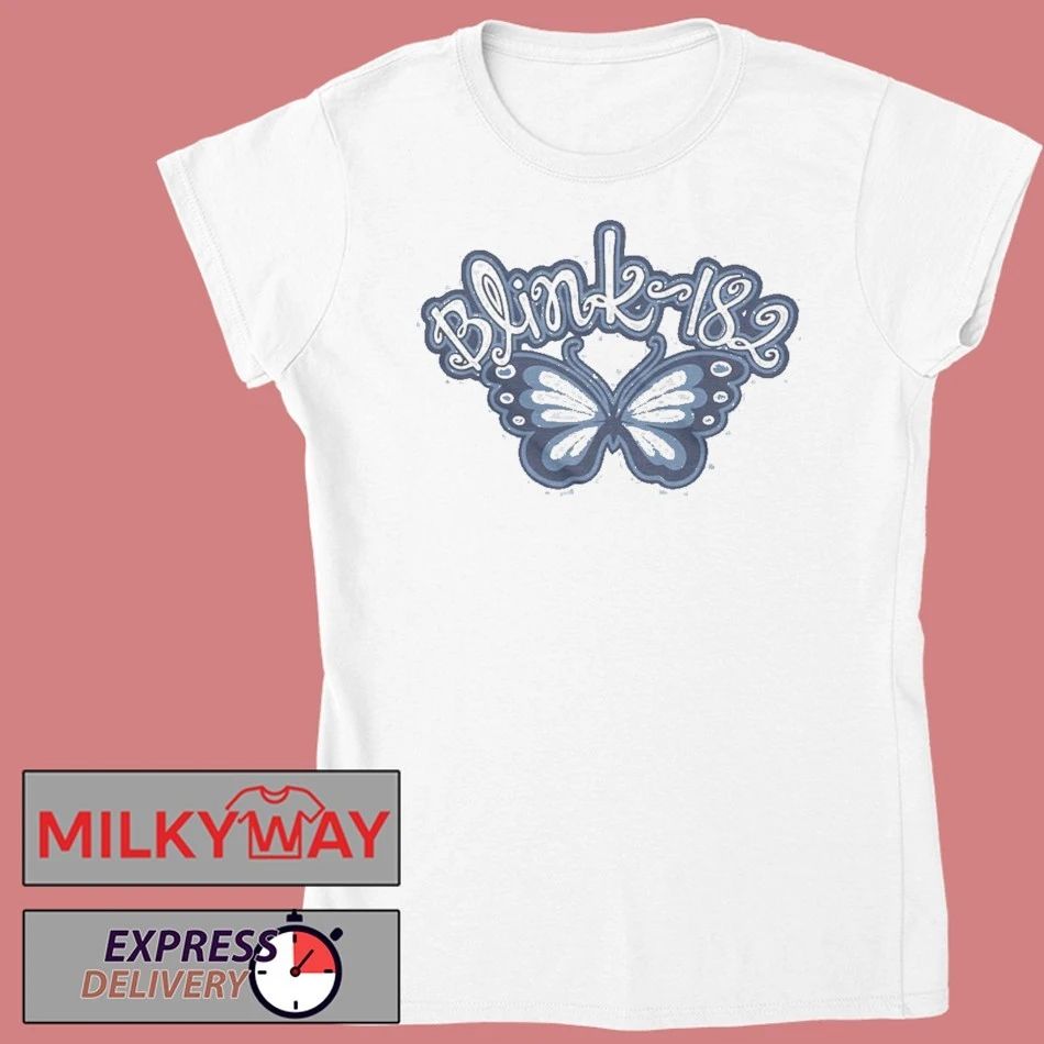 Blink 182 Butterfly Limited To 25 Baby Blue T-Shirt