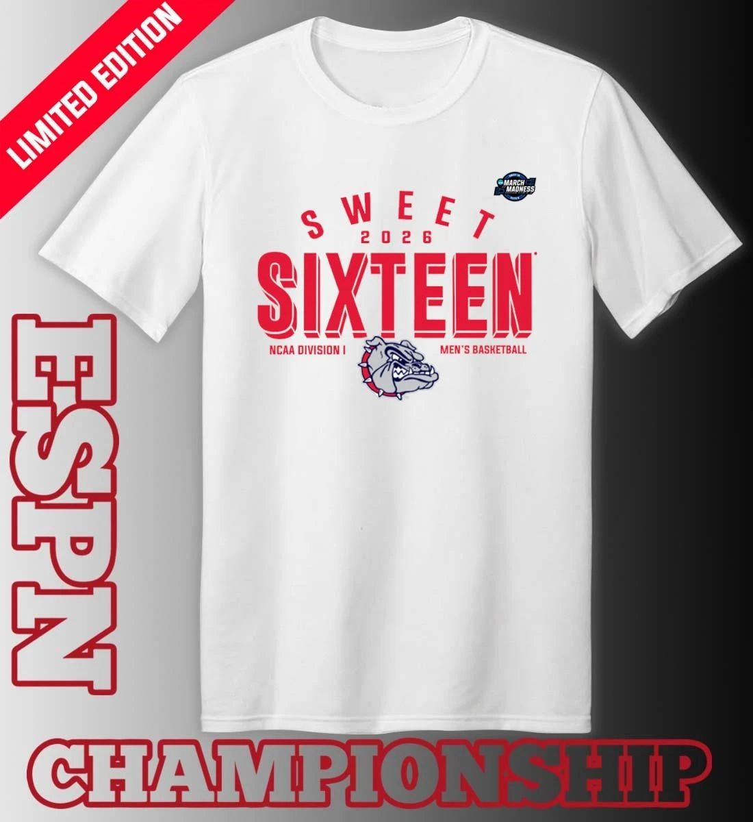Sweet 16 Gonzaga Bulldogs 2026 NCAA Men’s Basketball T-Shirt