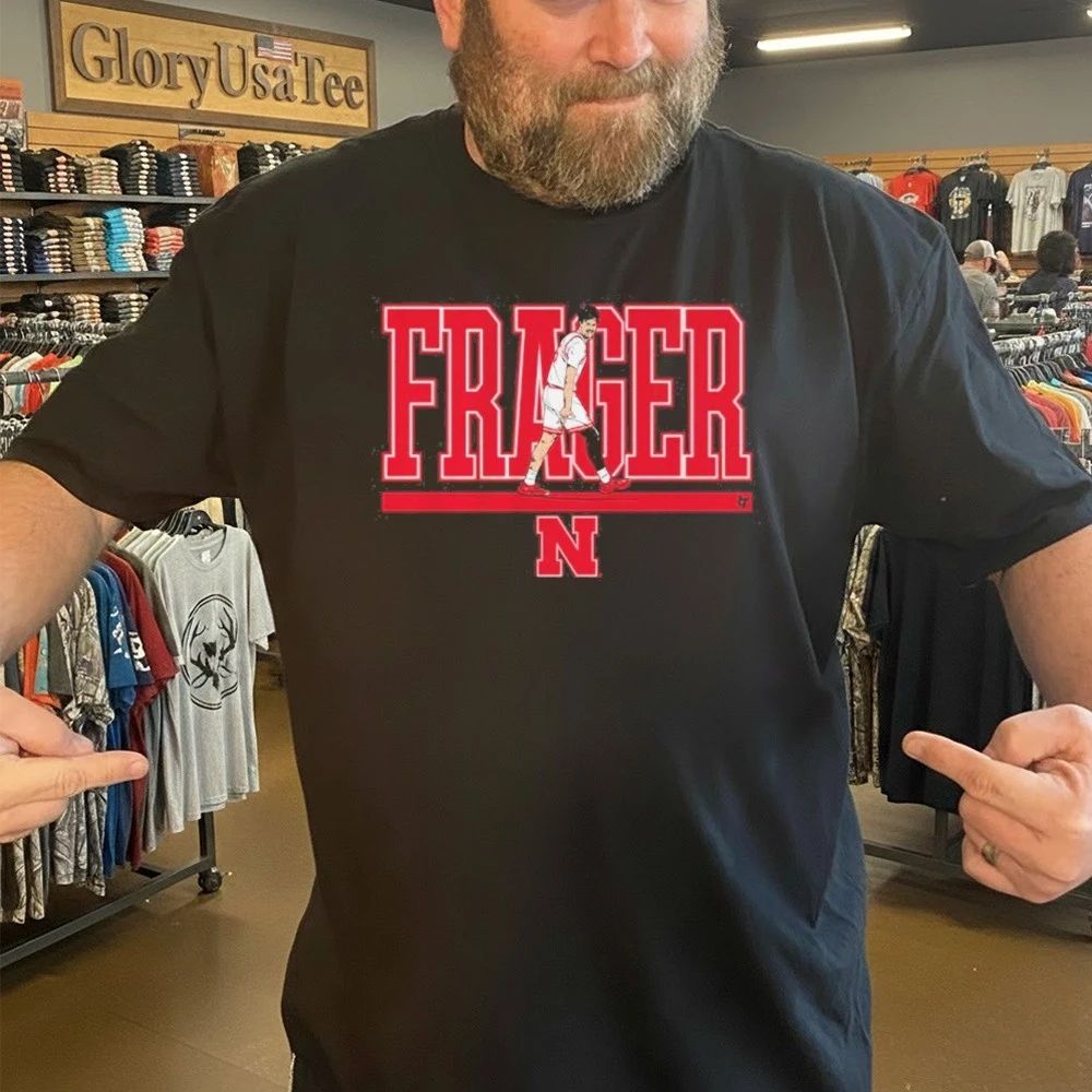Nebraska Basketball Braden Frager Name Pose Shirt