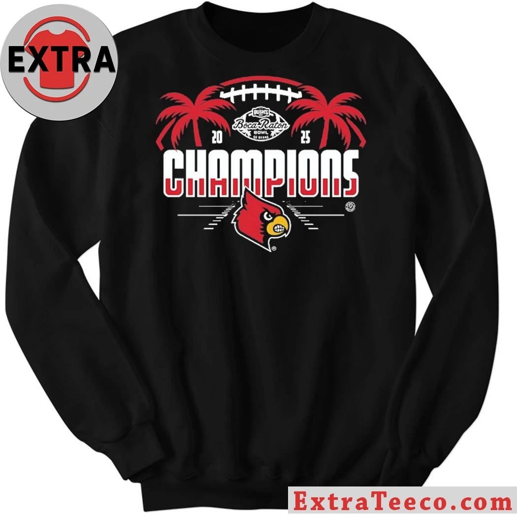 Louisville Cardinals NCAA 2025 Football Bush’s Boca Raton Bowl Of Beans Champions Logo Shirt