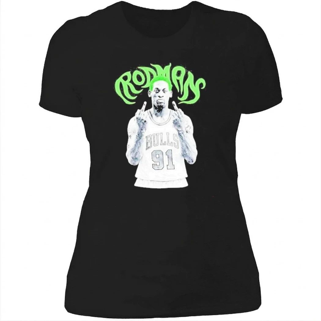 Dennis Rodman Chicago Bulls NBA basketball legend middle finger T-Shirt