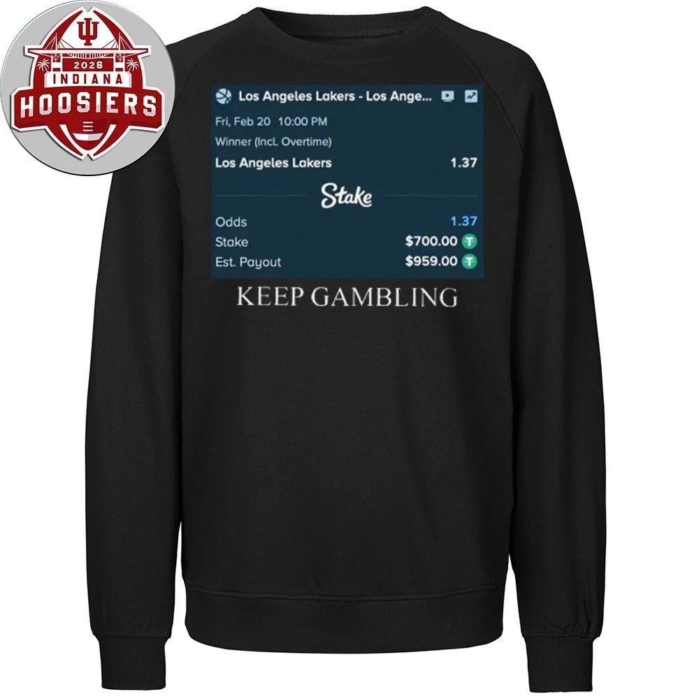Los Angeles Lakers Keep Gambling Lakers Win or Nothing Bet Slip Shirt
