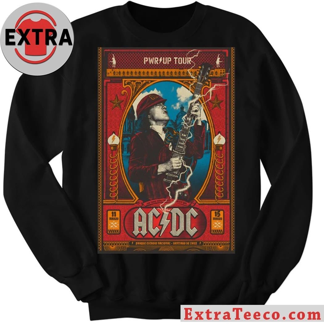 Original AC DC March 11 & 15 2026 Santiago Chile Poster Shirt