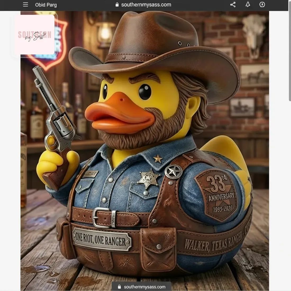 Walker Texas Ranger 33rd Anniversary Collectible Rubber Duck