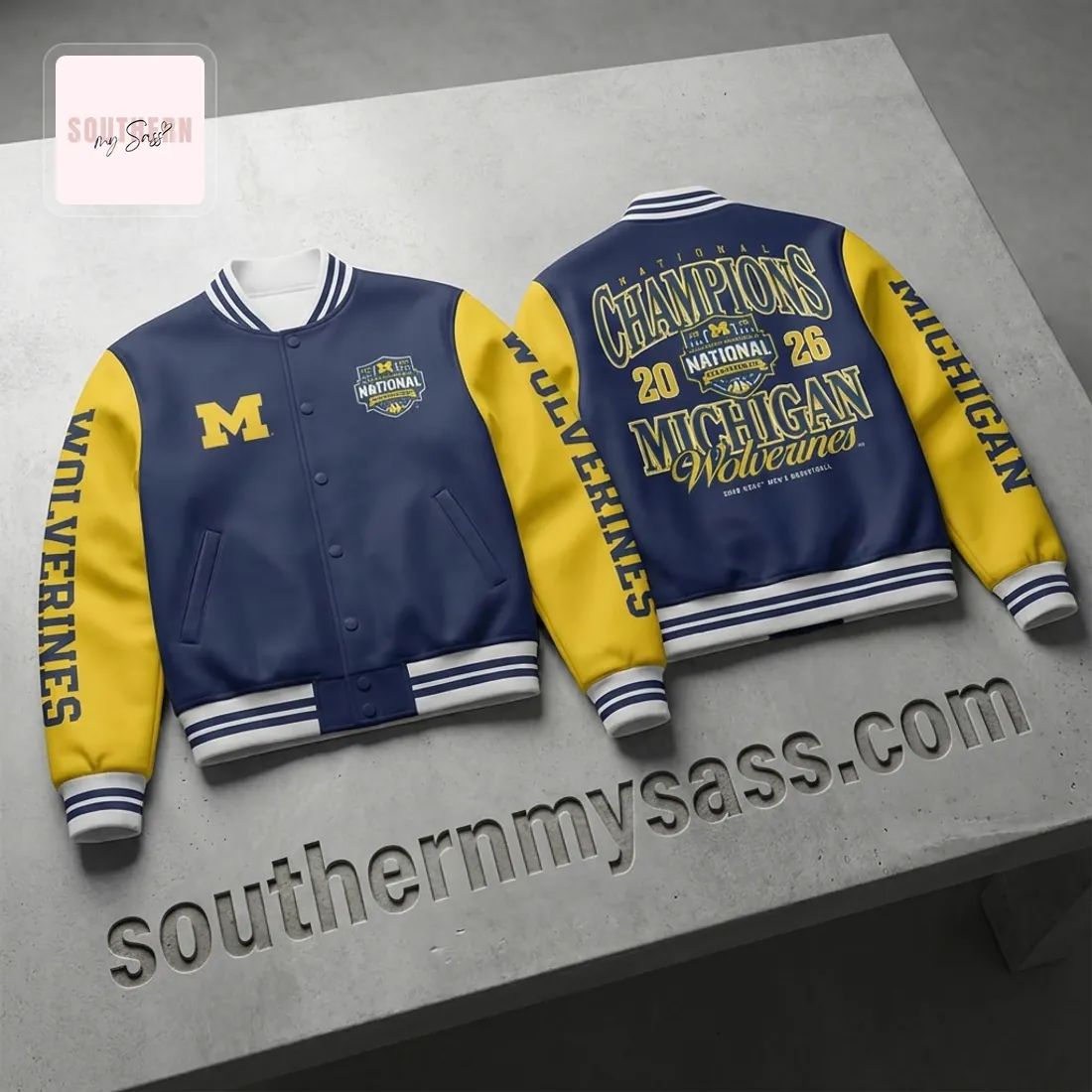Michigan Wolverines 2026 Men’s Basketball National Champions Baseball Jacket