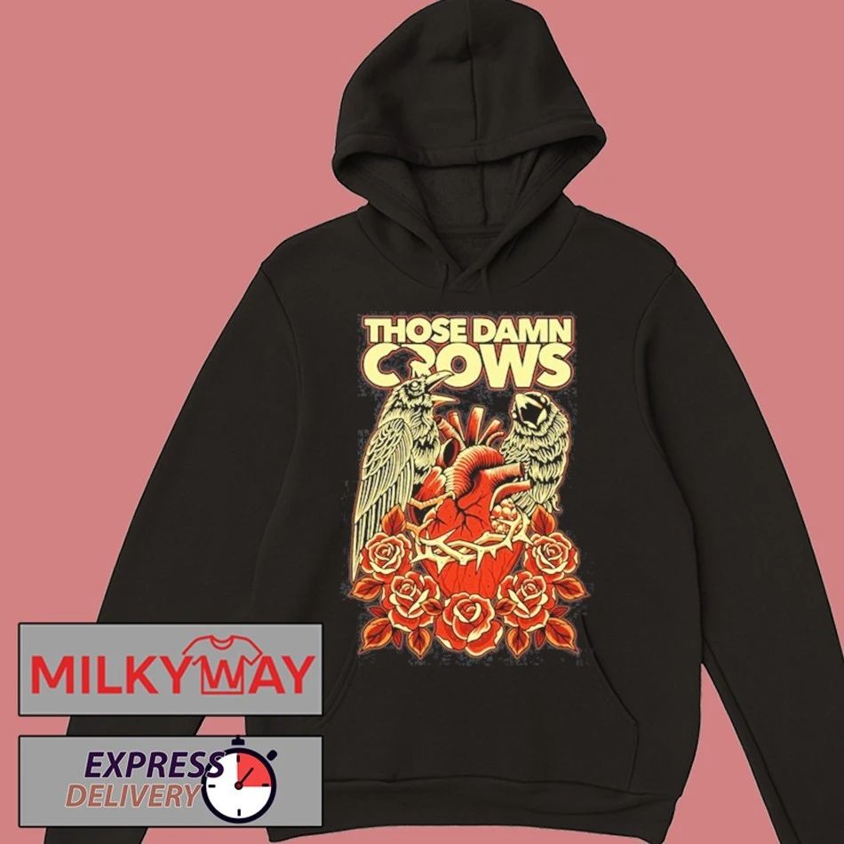 Those Damn Crows 2026 Valentine Heart & Roses Crow shirt