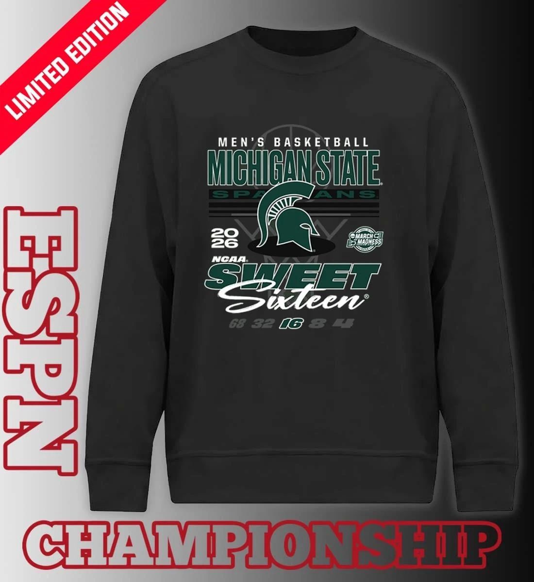 Michigan State Spartans 2026 NCAA March Madness Sweet 16 Bound Shirt