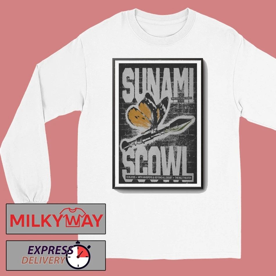 Oct 16 2025 Sunami with Scowl Nile Theater – Mesa in Mesa, AZ Poster shirt