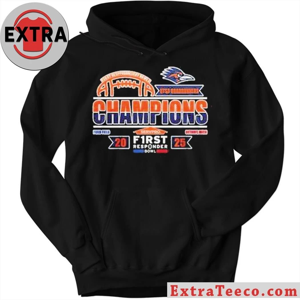 UTSA Roadrunners First Responder Bowl Champions 2025 Logo Hoodie T-Shirt