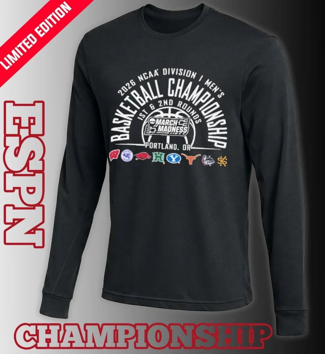 NCAA Men’s March Madness Portland, Or 8 Teams T-Shirt