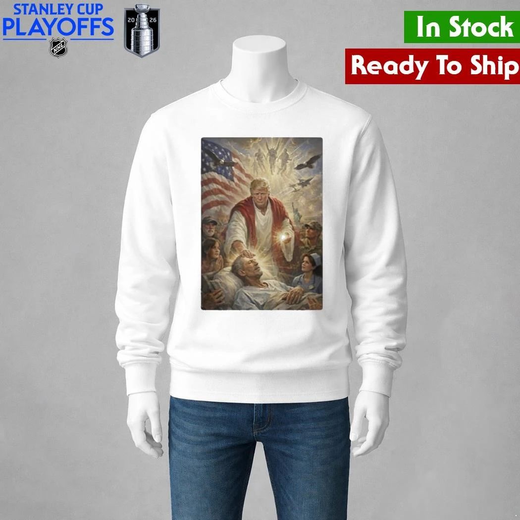 Trump Jesus Patriotic Healing Scene 2026 Humor Shirt