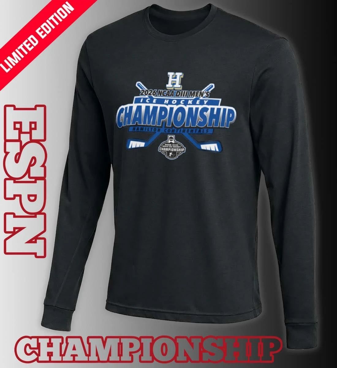 Hamilton Continentals 2026 NCAA DIII Men’s Ice Hockey Championship Shirt