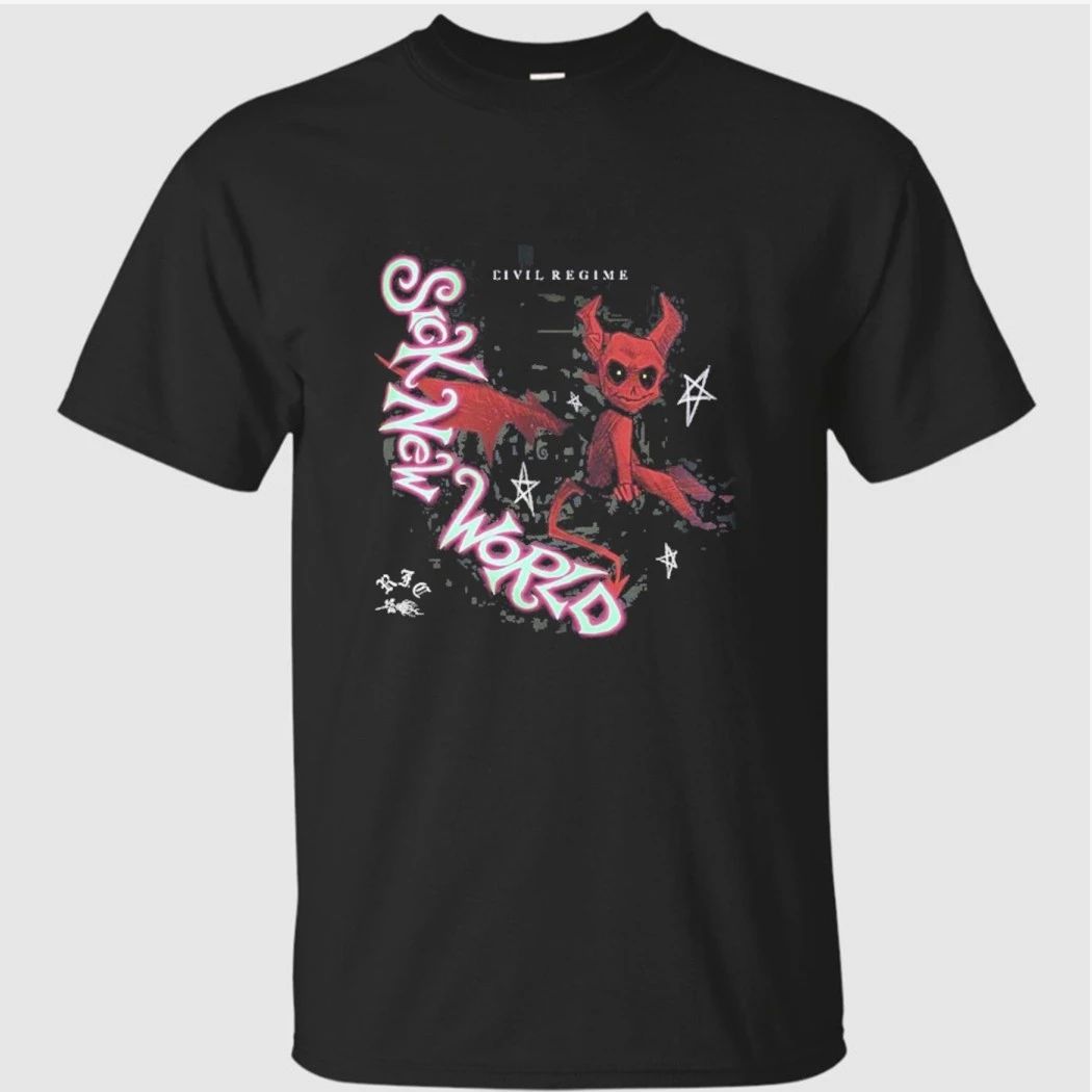 Sick New World 2026 Las Vegas Festival X Civil Regime Merch On April 25 2026 The Winged Red Devil Circle T-Shirt