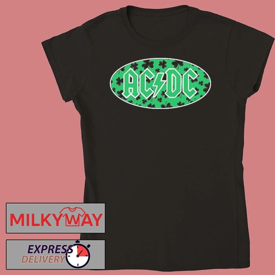 ACDC Shamrock Green Logo with Black shirt