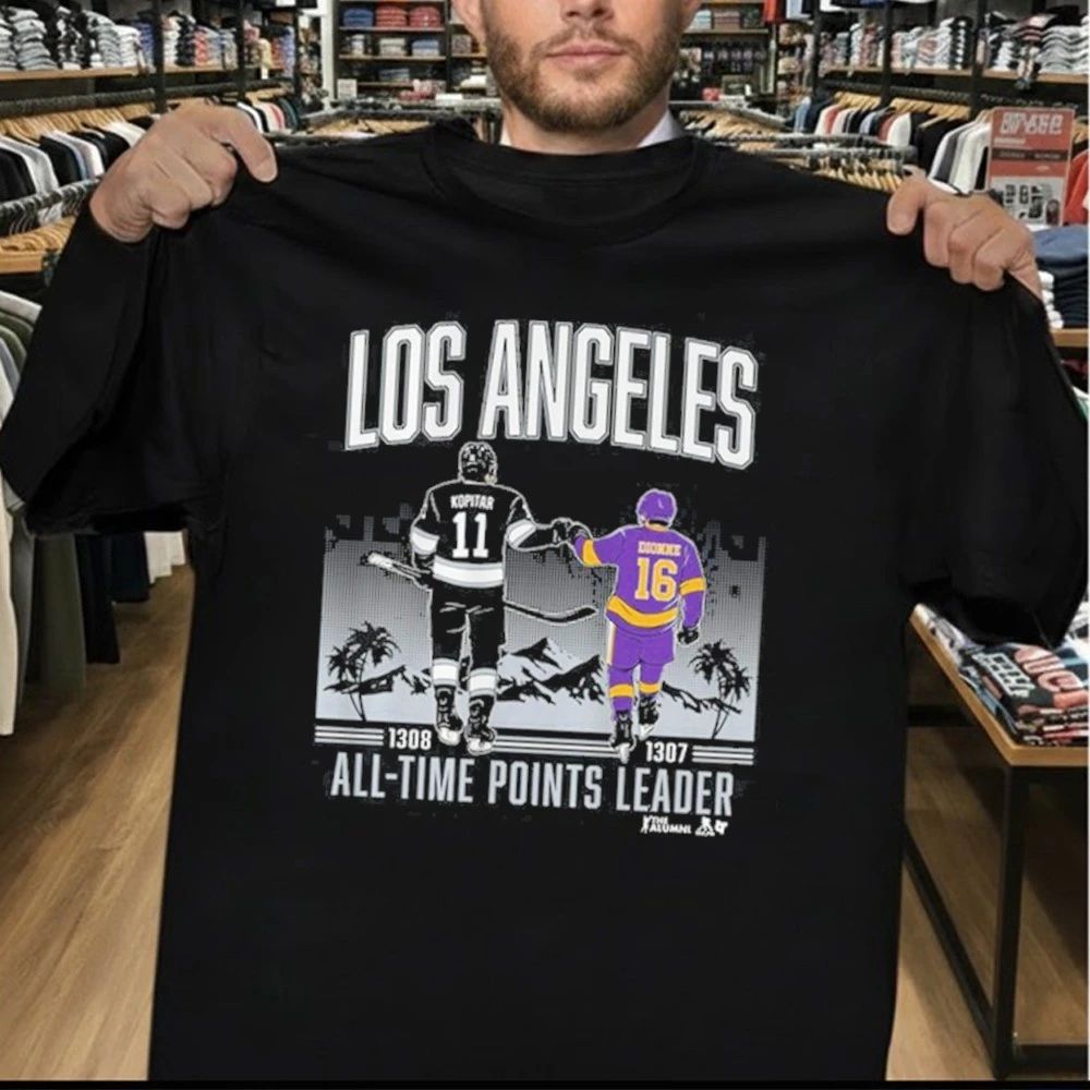 Anze Kopitar and Marcel Dionne Los Angeles All-Time Points Leader Shirt