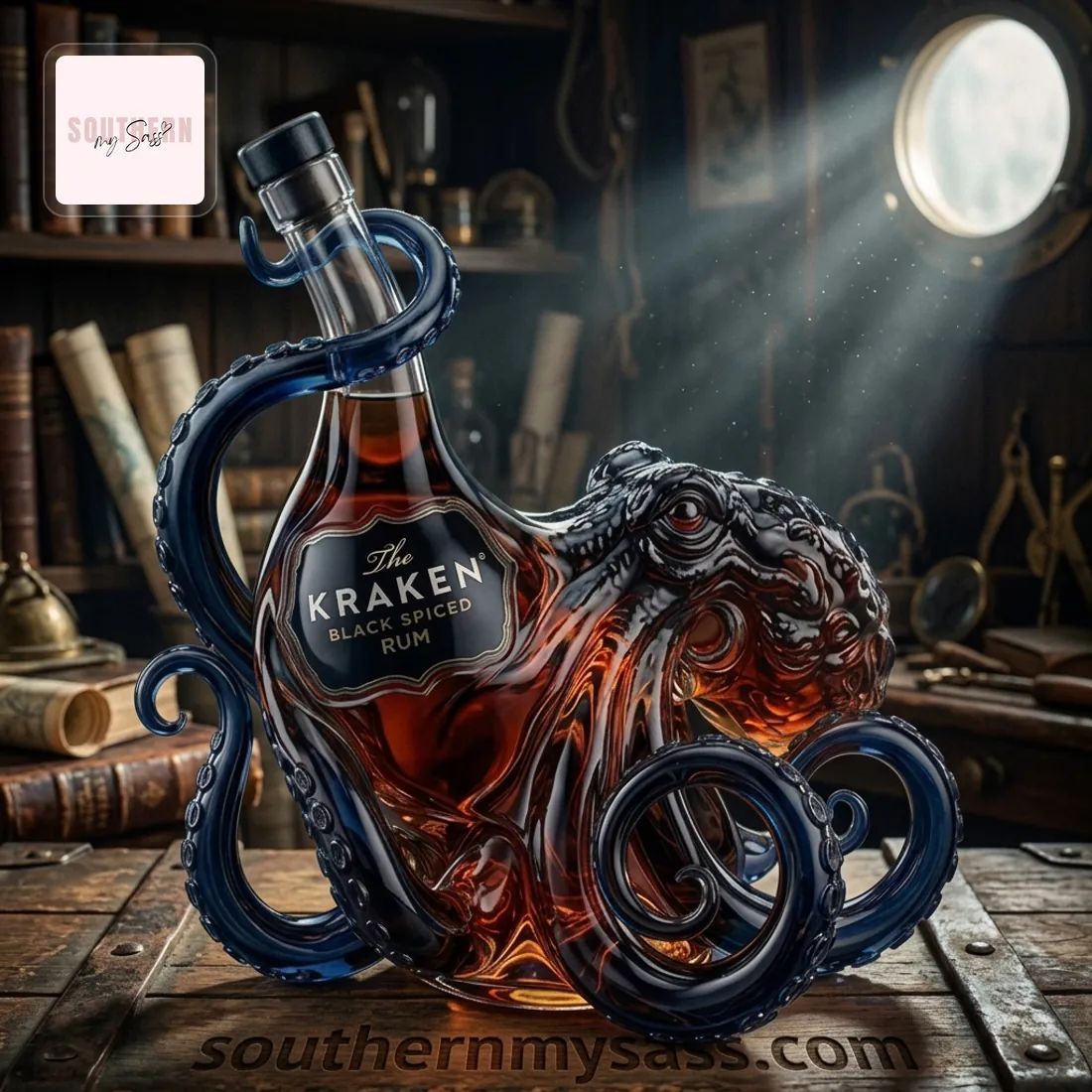Kraken Black Spiced Rum Limited Edition Octopus Sculptural Whiskey Bottle