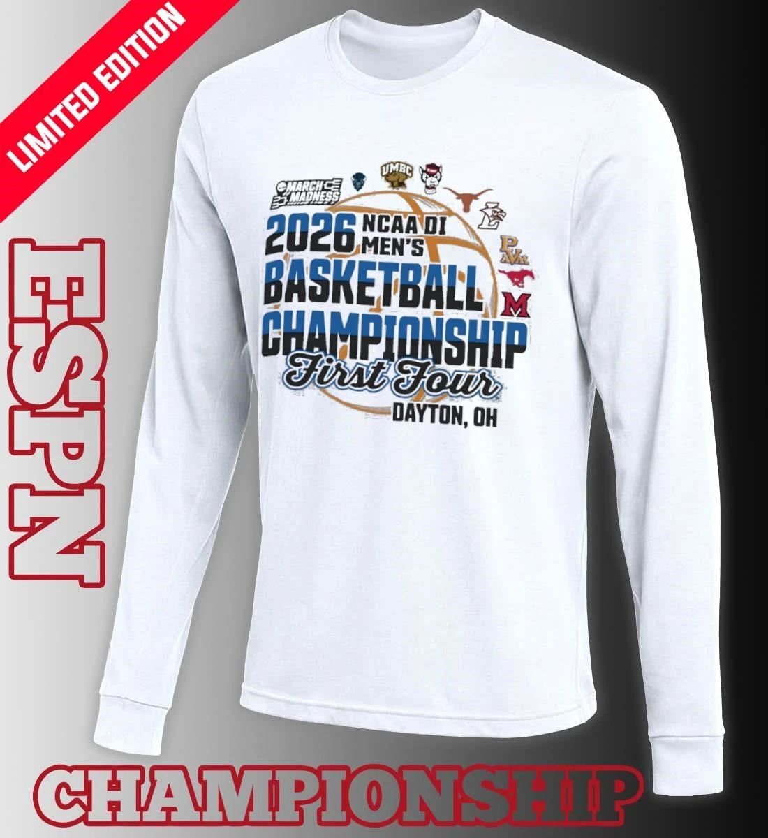 First Four Teams 2026 NCAA DI Men’s Basketball Championship Shirt