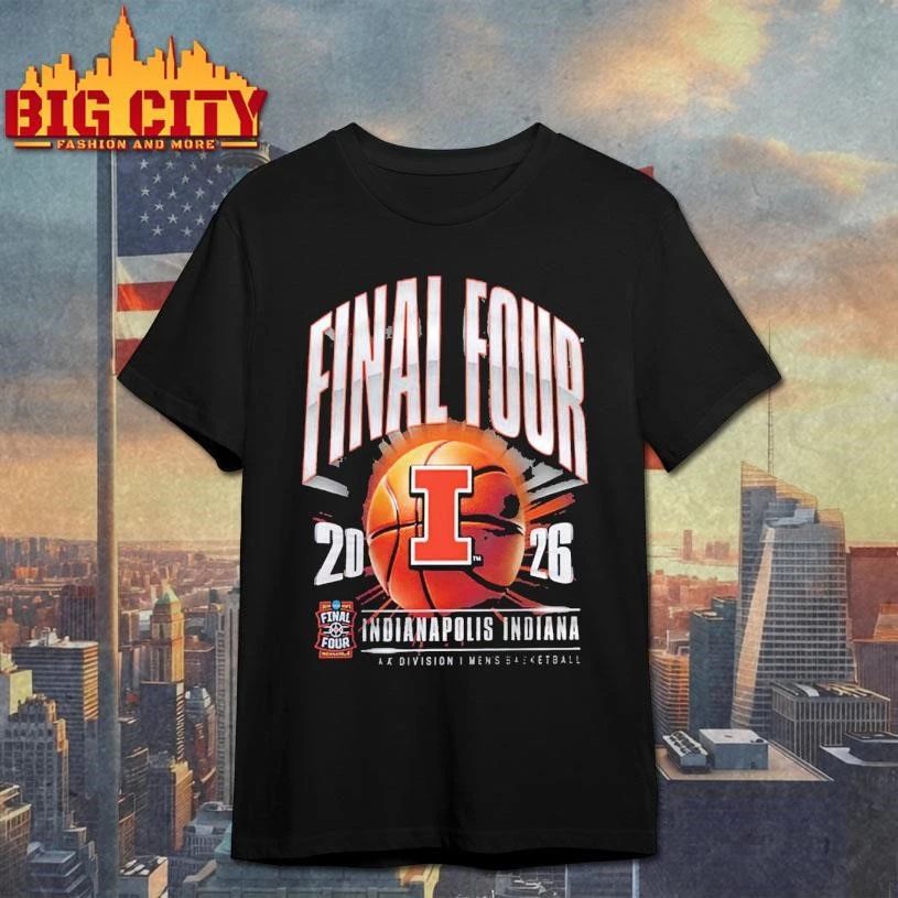 Illinois Fighting Illini Men’s Basketball 2026 NCAA D1 Tournament Final Four Indiana College Shirt’