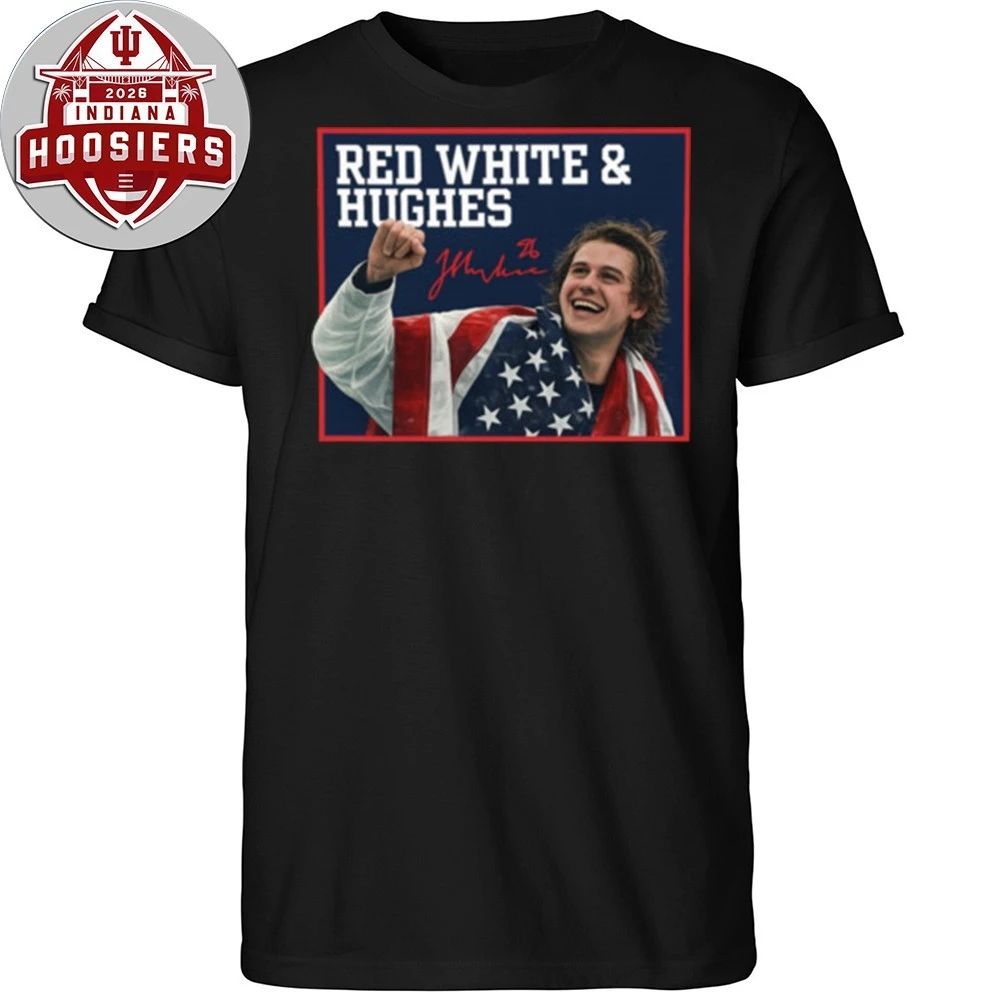 Jack Hughes-Usa Hockey Champions Red White & Hughes Signature T-Shirt