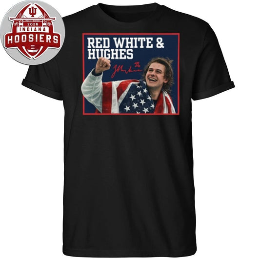Jack Hughes-Usa Hockey Champions Red White & Hughes Signature T-Shirt