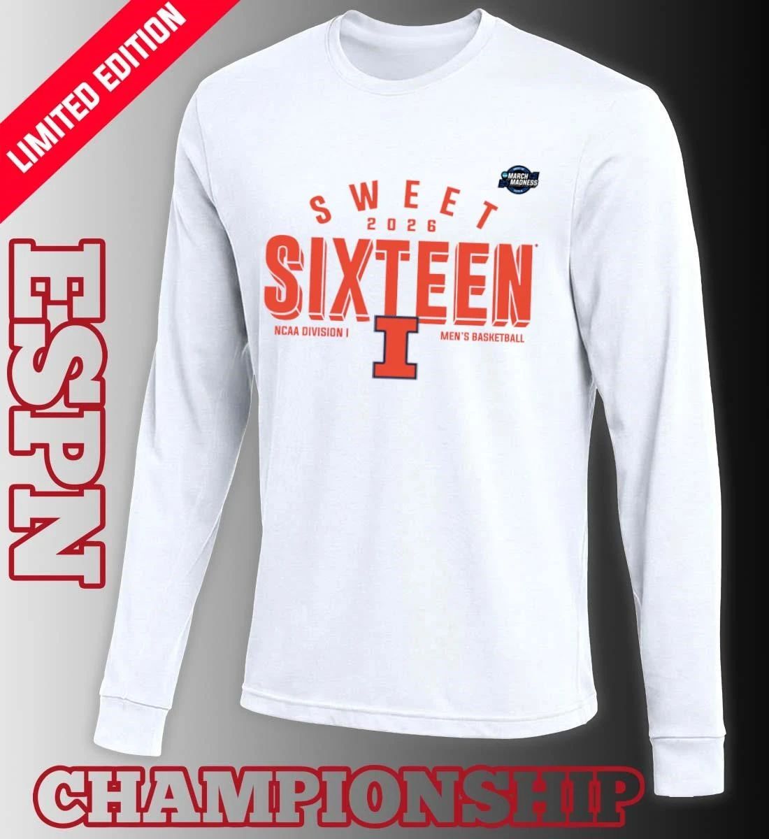 Sweet 16 Illinois Fighting Illini 2026 NCAA Men’s Basketball T-Shirt