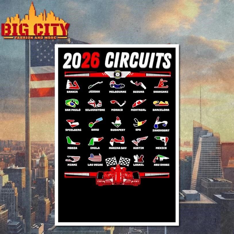 Formula one 2024 circuits calendar Car Racing Shirt