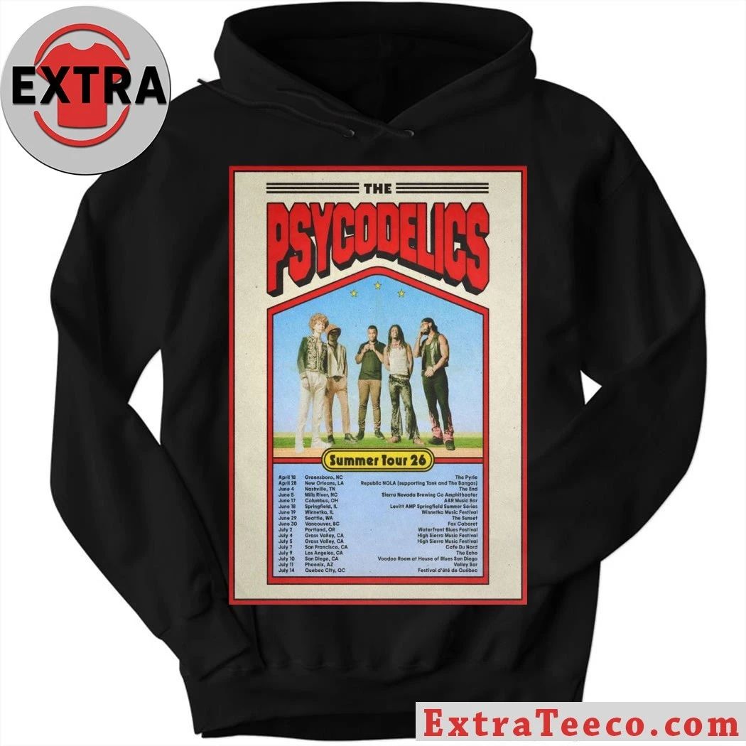 The Psycodelics 2026 Summer Tour Poster T-Shirt