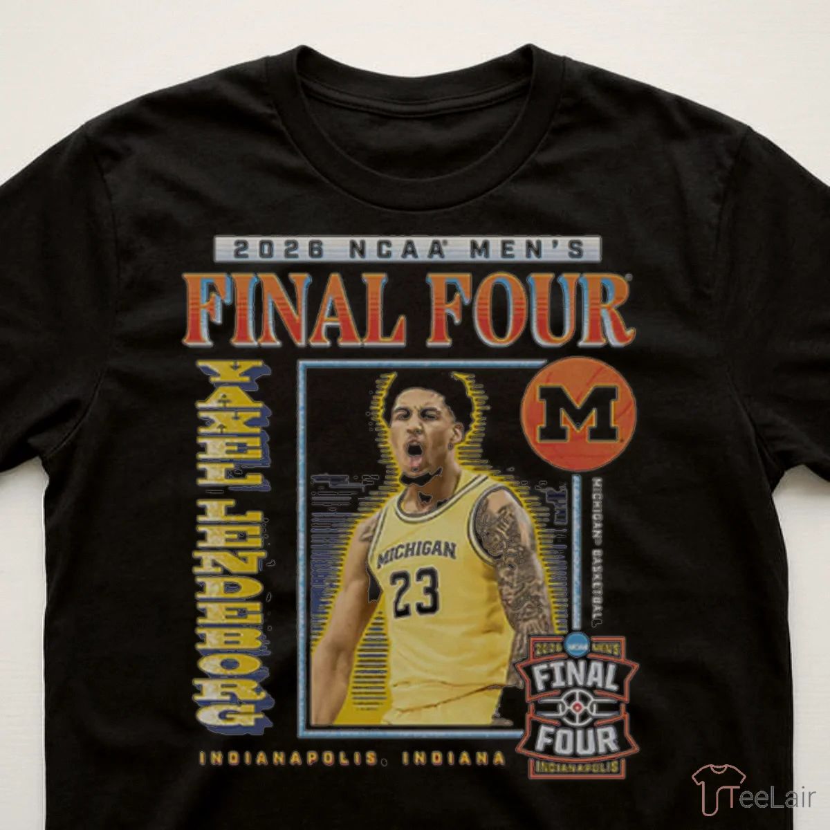 Michigan Wolverines Men’S Basketball Campus Ink Yaxel Lendeborg Final Four T-Shirt