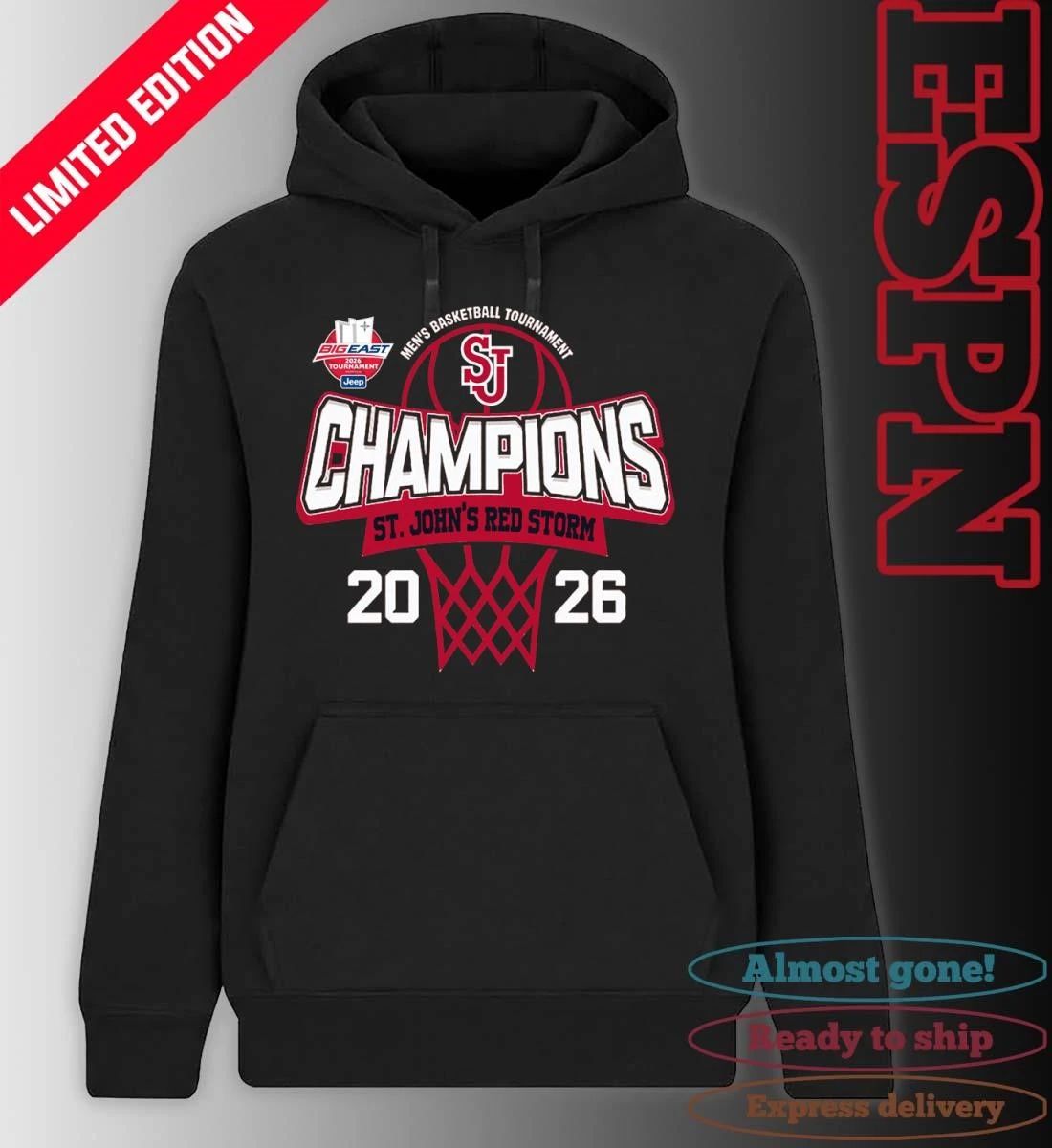 Big East Men’s Basketball Tournament 2026 Champions St. John’s Red Storm T-Shirt