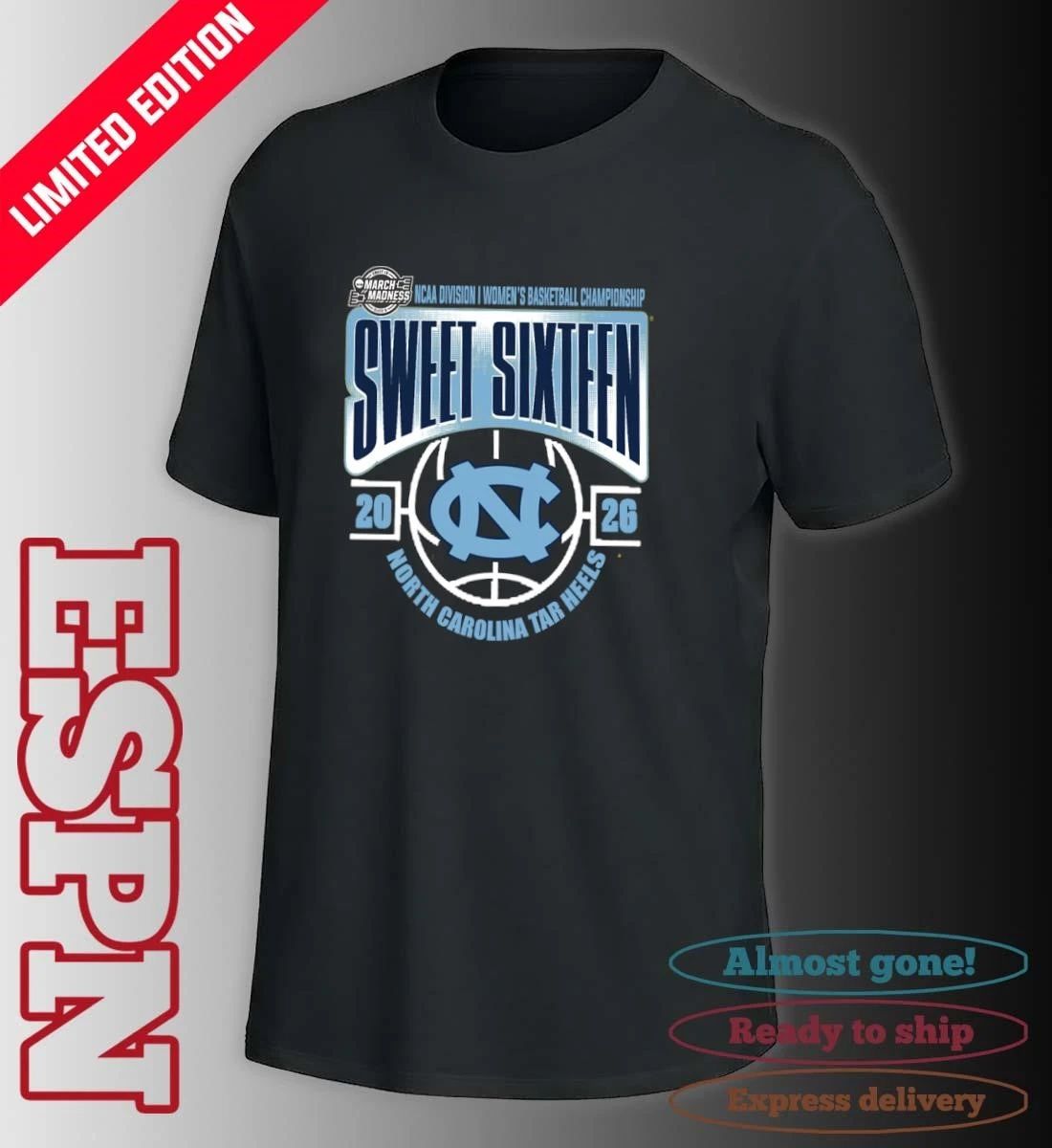 North Carolina Tar Heels Sweet 16 NCAA DI Women’s Basketball Tournament March Madness 2026 T-Shirt