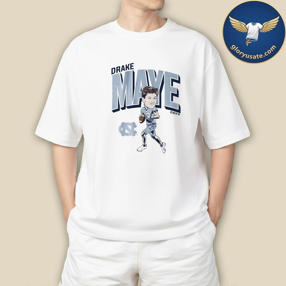 UNC Football Drake Maye Pro Caricature Shirt