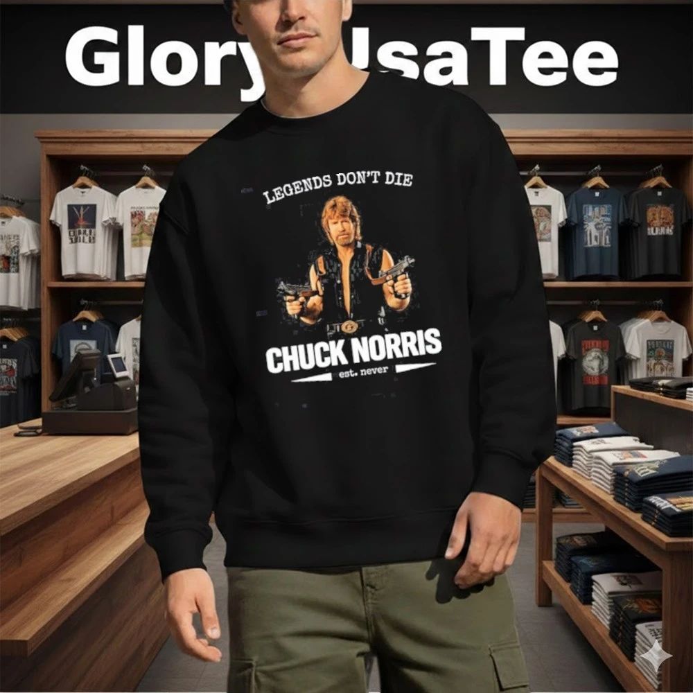 Legends Don’t Die Chuck Norris Retro Tribute Shirt