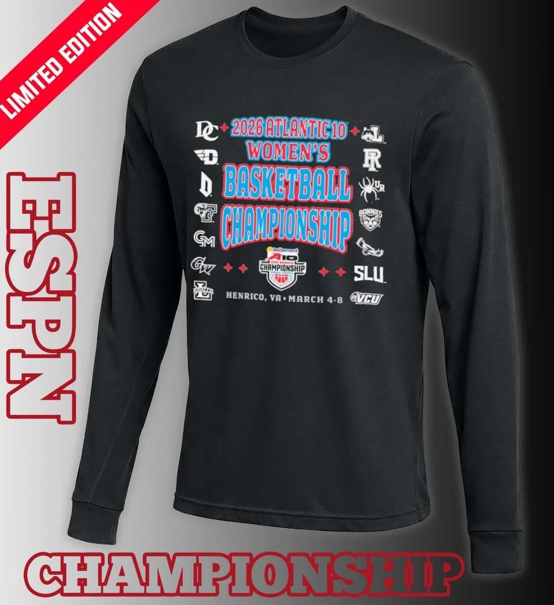 Henrico, VA 2026 A-10 Women’s Basketball Championship T-Shirt