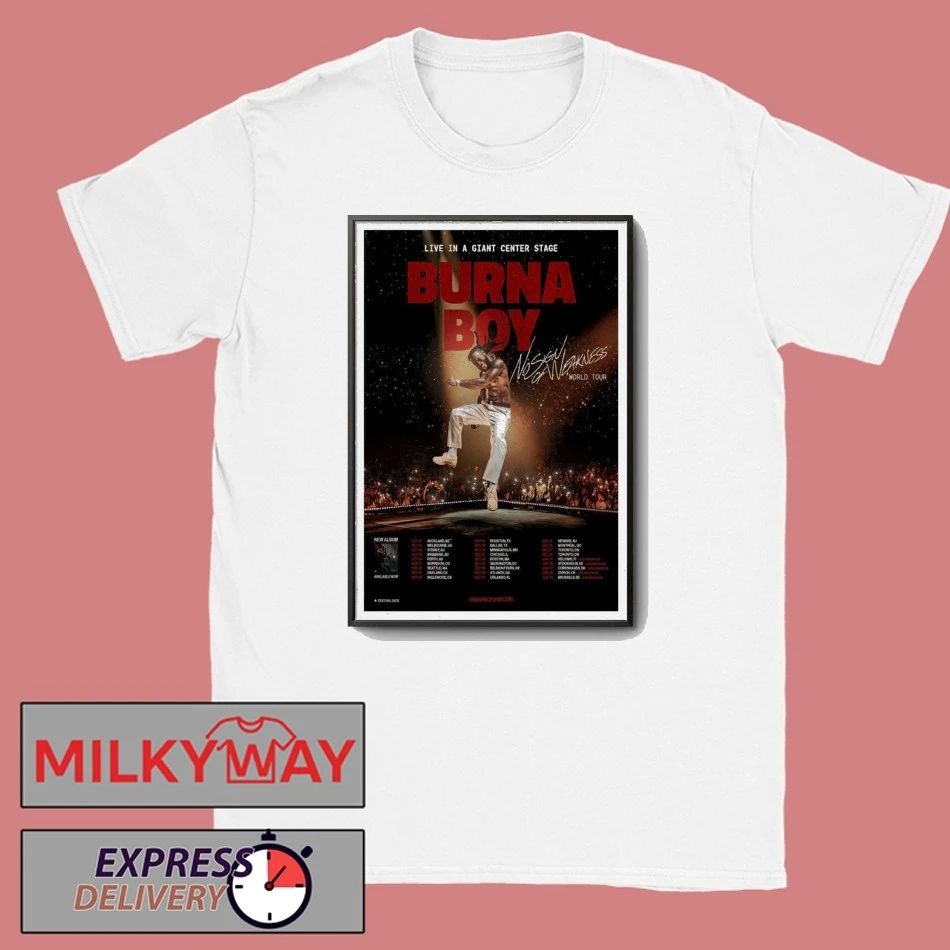 Burna Boy World Tour 2025 Poster shirt