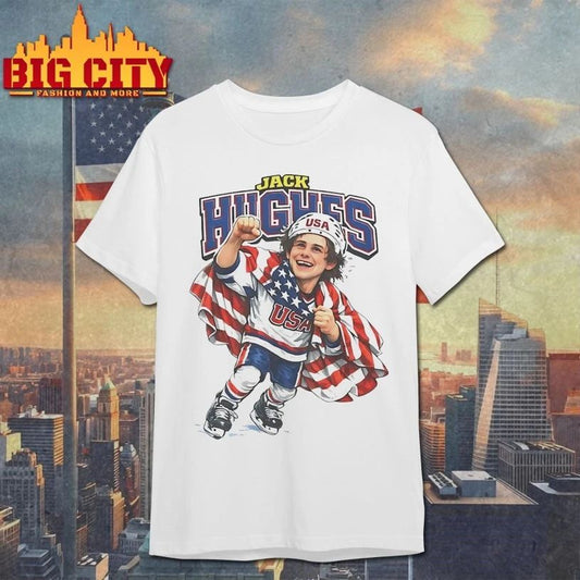 Hockey Jack Hughes Caricature chibi T-shirt