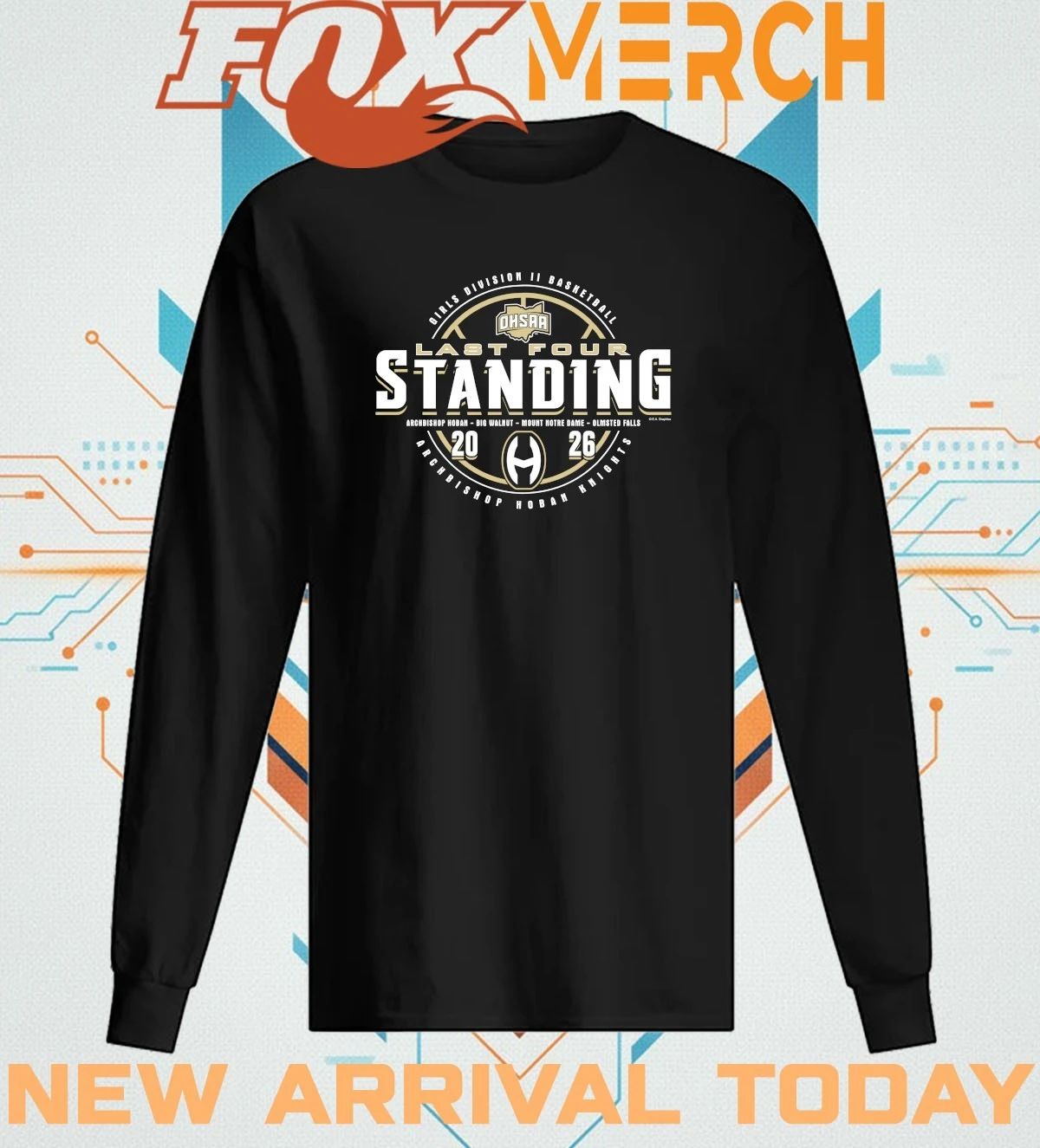 Archbishop Hoban Knights 2026 OHSAA Girls Basketball DII Last Four Standing t-shirt
