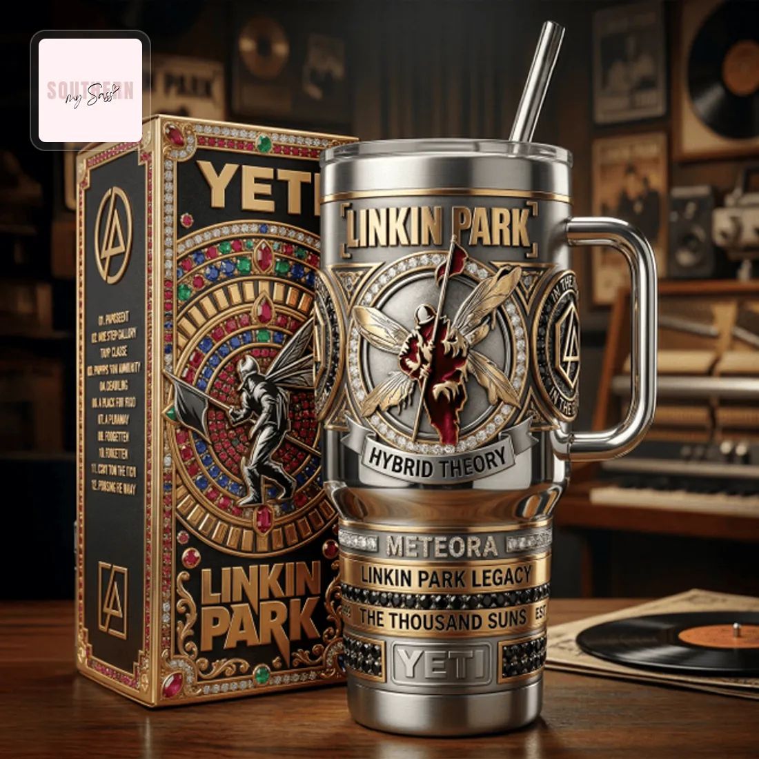 Linkin Park Hybrid Theory YETI 40oz Tumbler With Handle