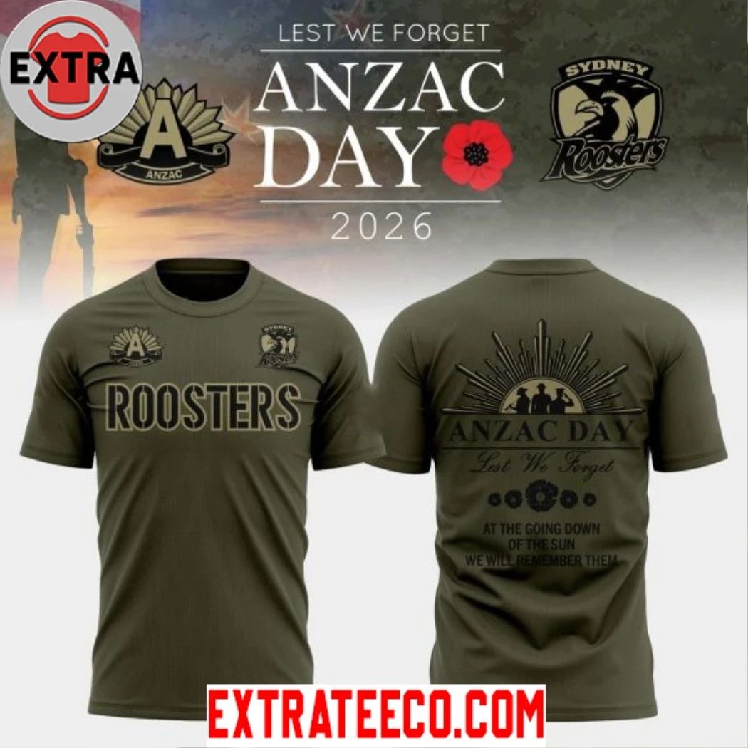 Sydney Roosters Anzac Day 2026 Logo Two Sided Shirt