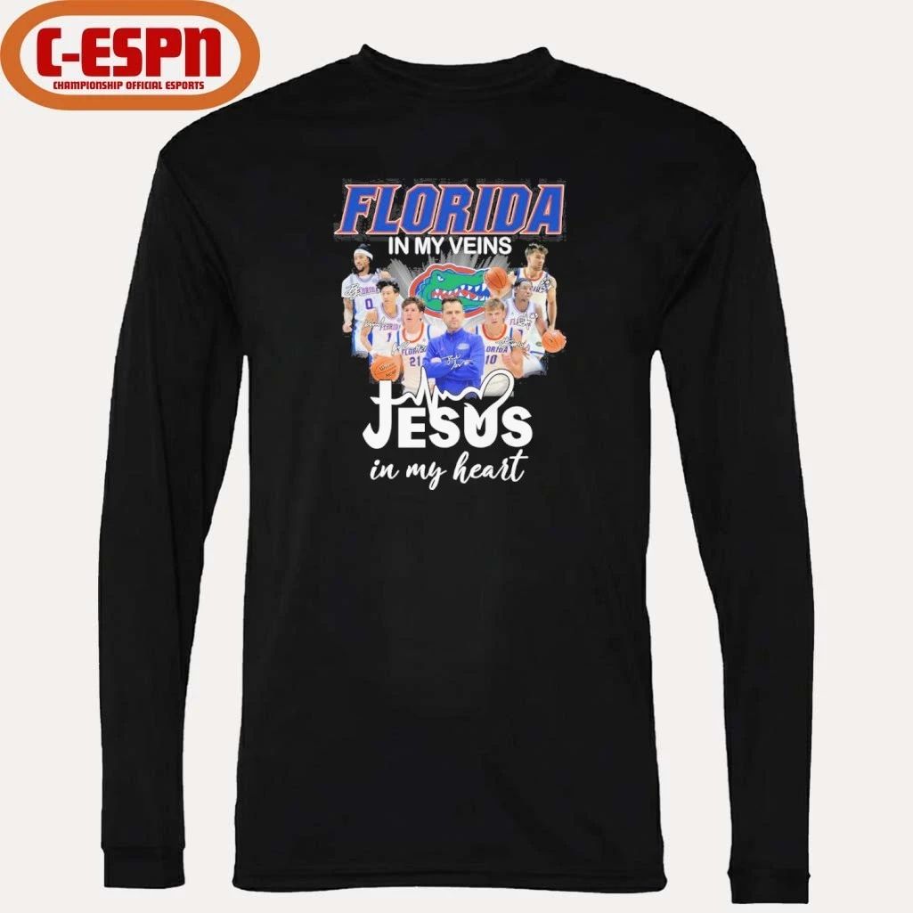 Florida Gators Basketball In My Veins Jesus In My Heart Shirt
