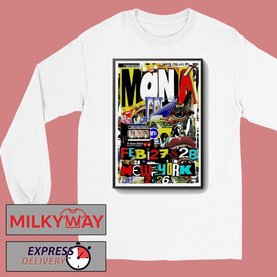 Poster Maná New York, City Feb 27 – 28 2026 shirt