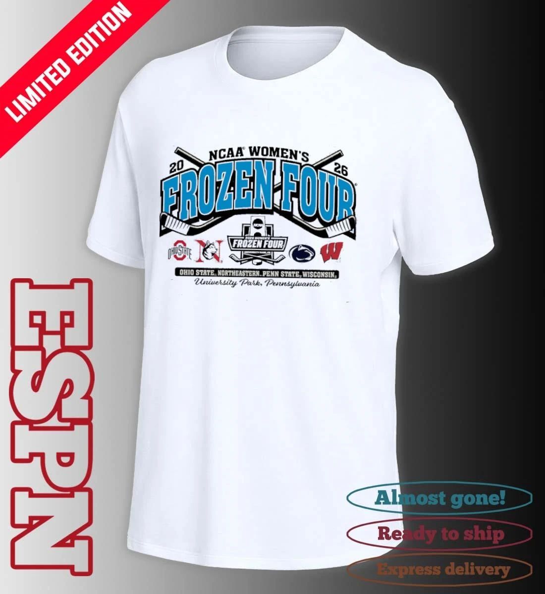 4 Teams NCCA Women’s Hockey 2026 Frozen Four T-Shirt