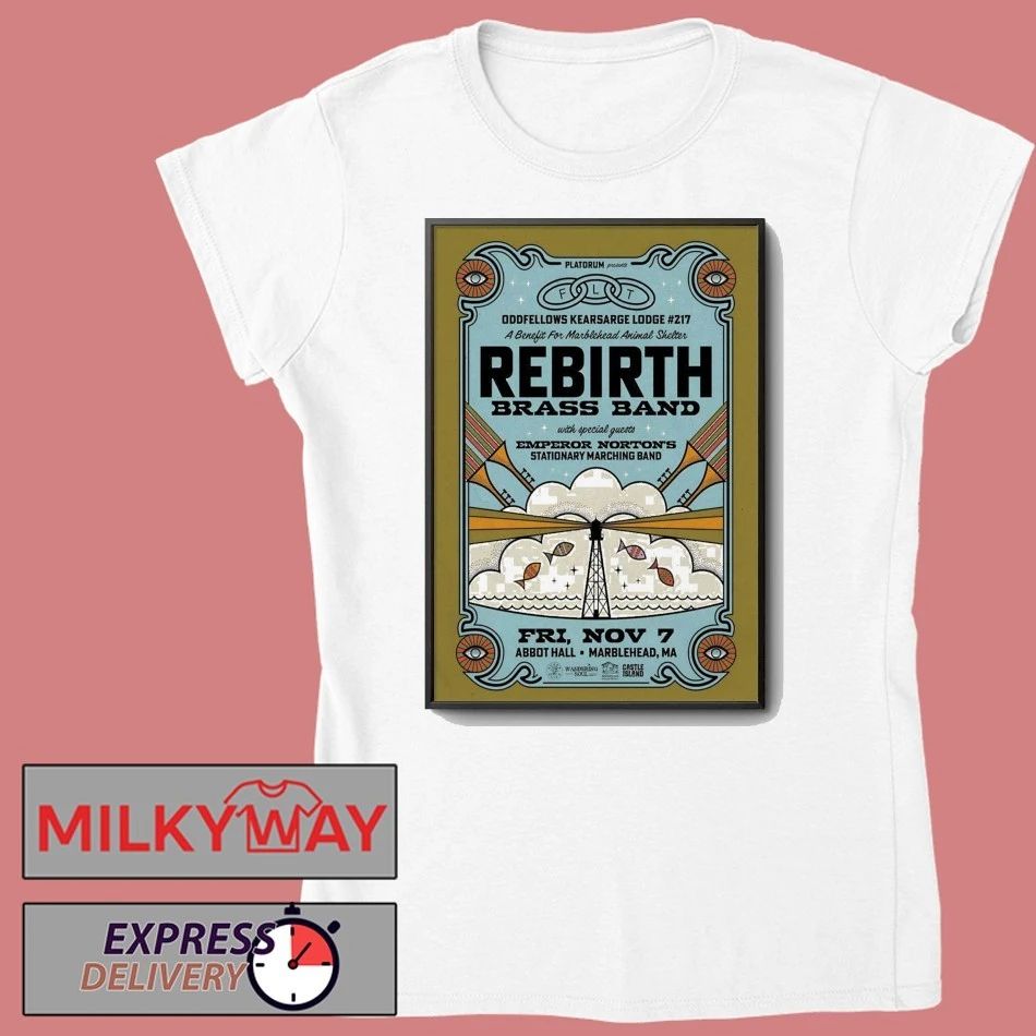 Rebirth Brass Band Nov 7 2025 Marblehead MA Poster shirt