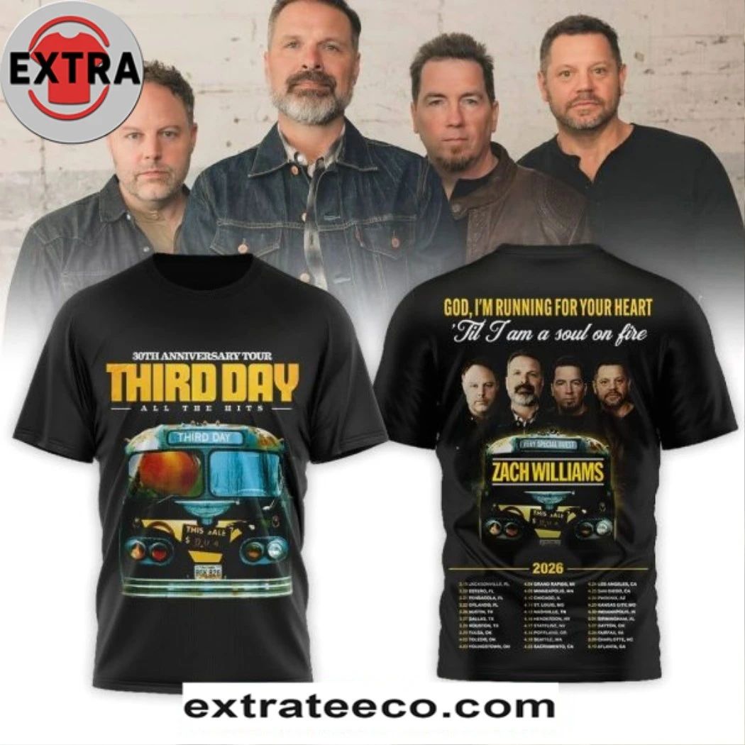 30th Anniversary Tour Third Day All The Hits 2026 T-shirt