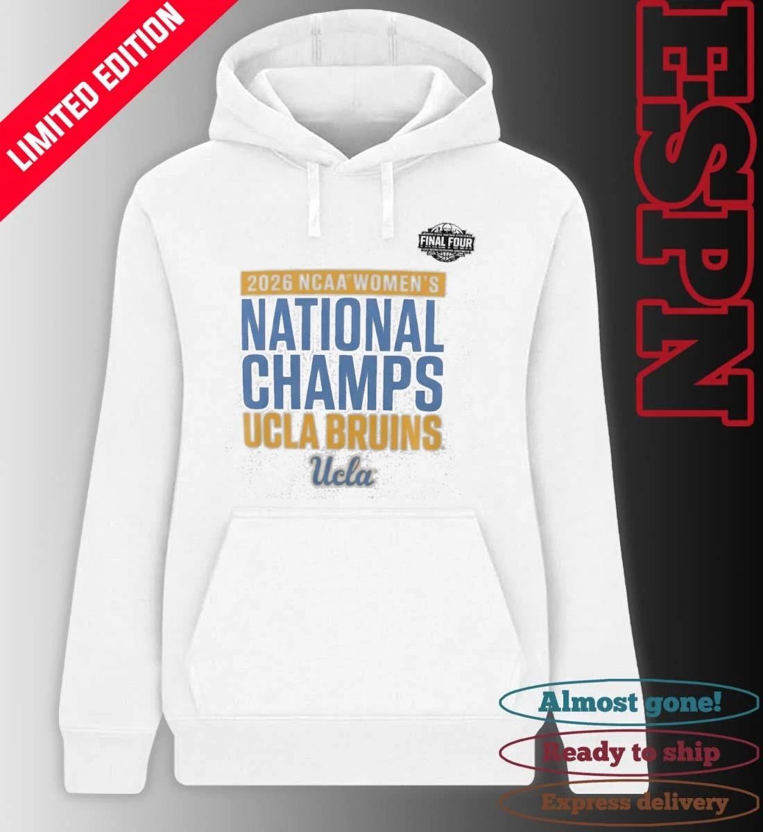 UCLA Bruins NCAA DI Women’s Basketball National Champions Celebration T-Shirt