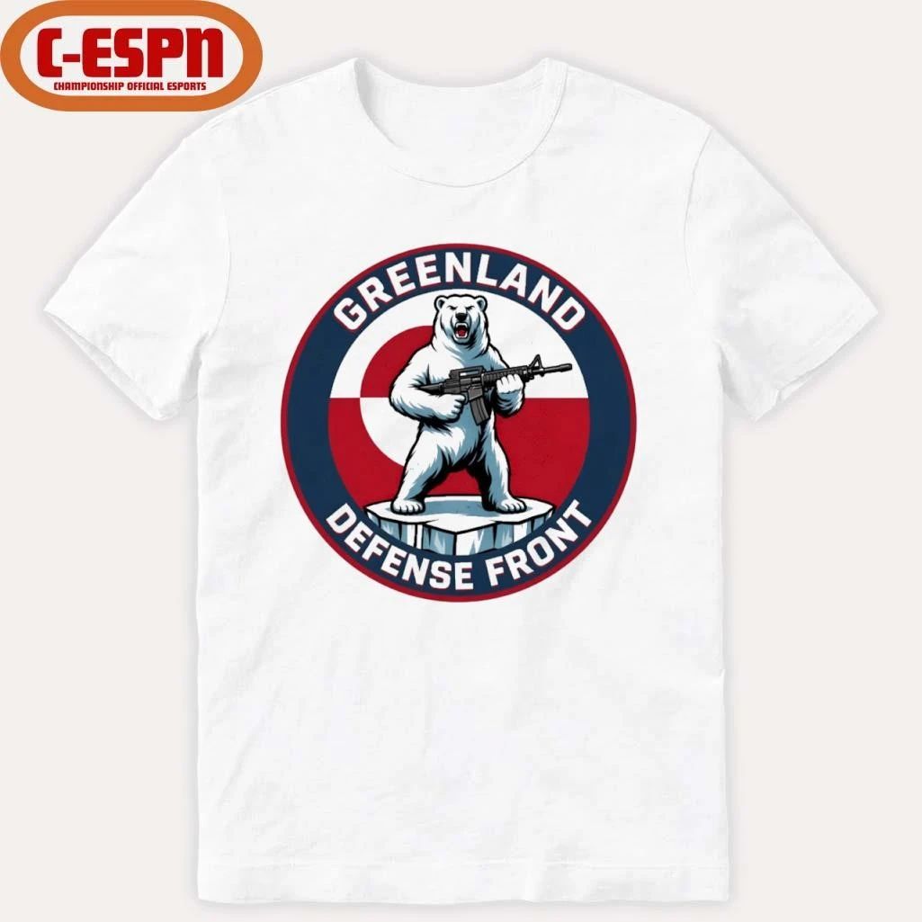 Greenland Defense Front Funny Political Polar Bear Solider T-Shirt