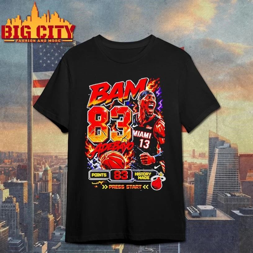Bam Adebayo 83 point history made Miami Heat basketball blazing graphic shirt